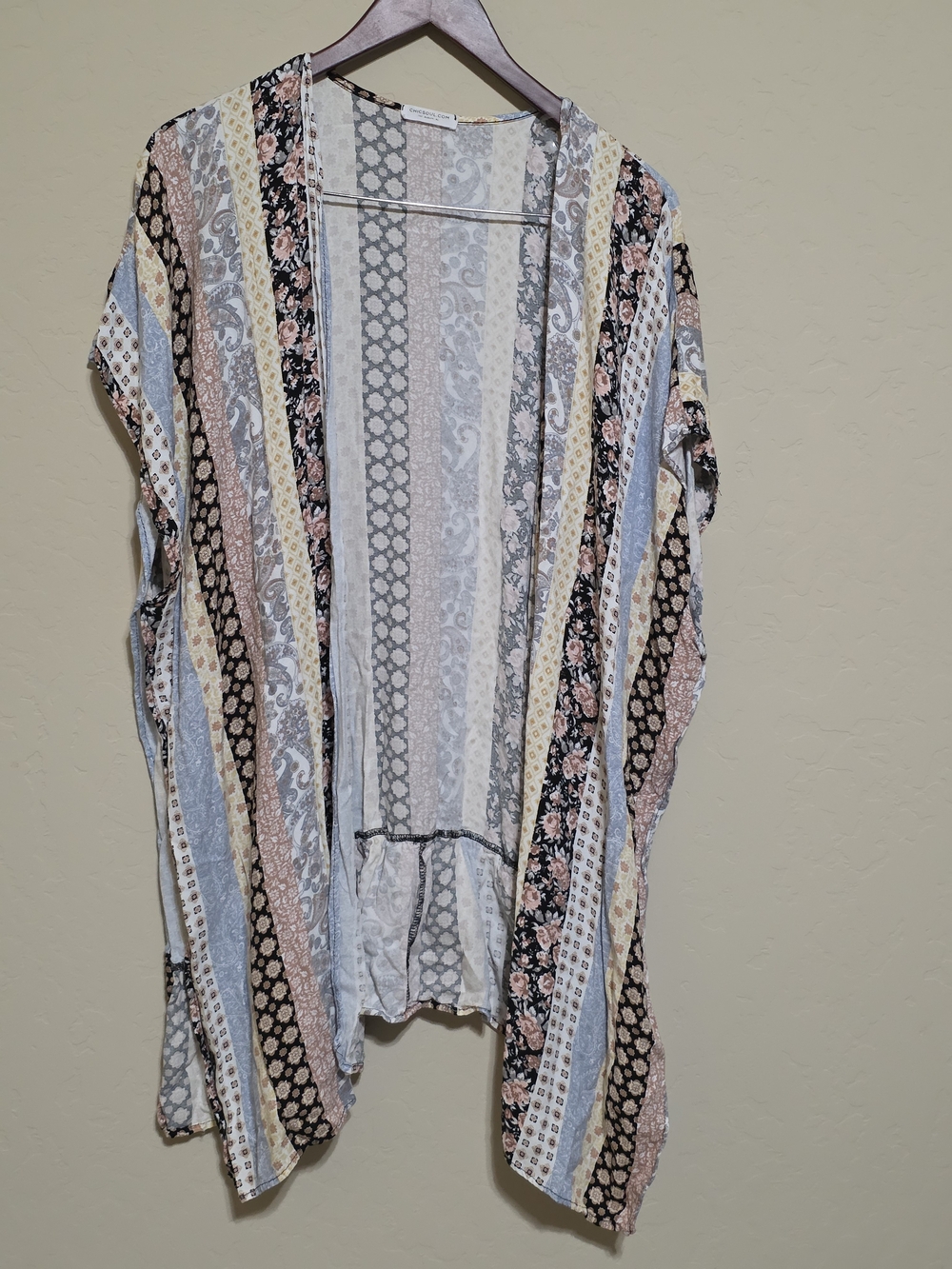 Lightweight Striped Floral Women’s Swim Coverup - Multi